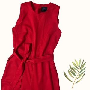 Red Romper tie front